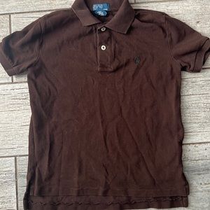 Boys Polo by Ralph Lauren sz 7 EUC brown w green horse